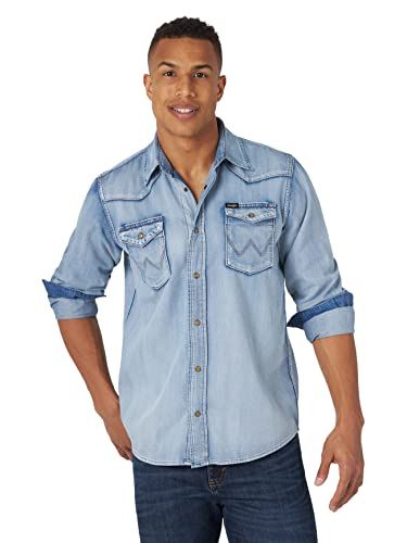 ASOS DESIGN 90s oversized western style denim shirt in light washed blue   ASOS