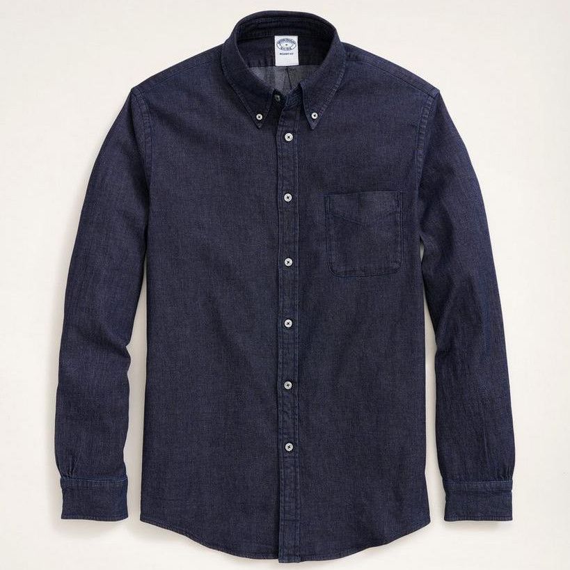 Barry, Tailored Button-Up Shirt, Vintage Blue Denim | Frank & Eileen