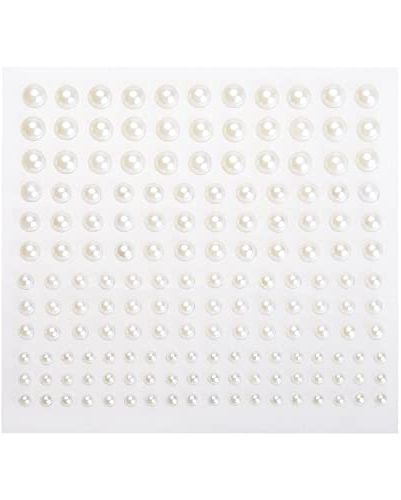 660 Pieces Flat Back Pearl Mixed Size Self-Adhesive Back Pearl Sticker Sheets