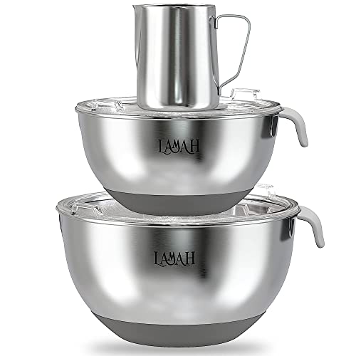 Mixing Bowls Set with Gray Lids