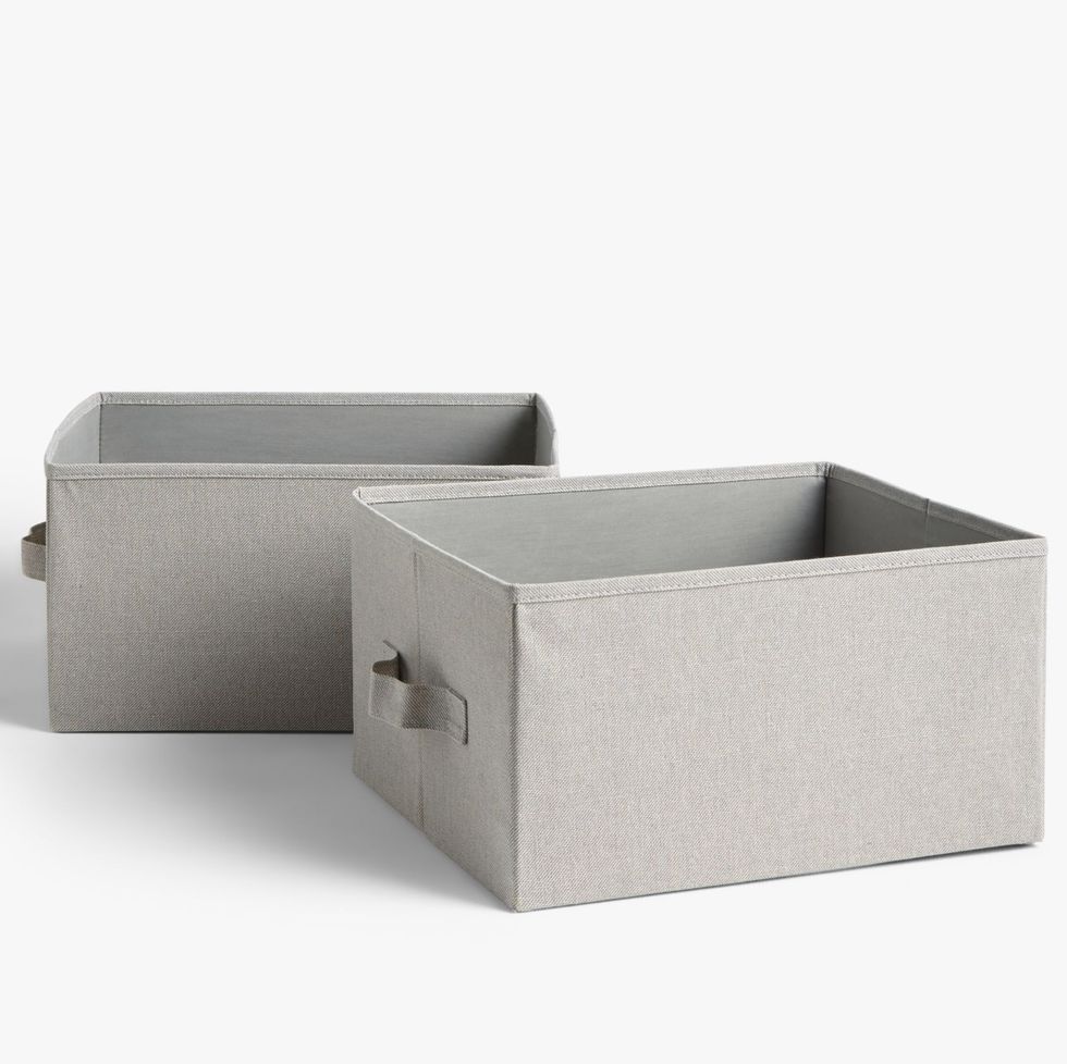 Fabric Storage Boxes, Set of 2