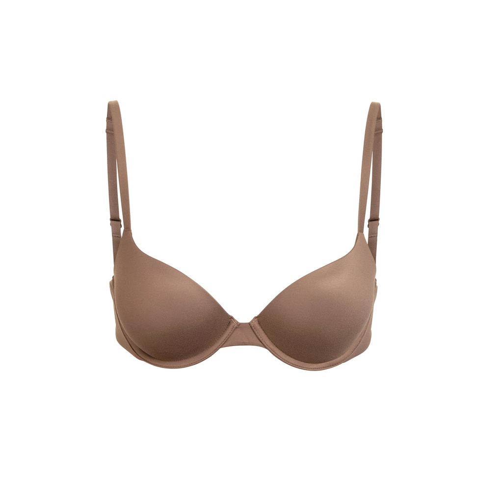 Tommy John Women's Second Skin Triangle Bralette - Bra with Adjustable  Straps & Removable Pads (Maple Sugar, X-Small (D-DD)) at  Women's  Clothing store