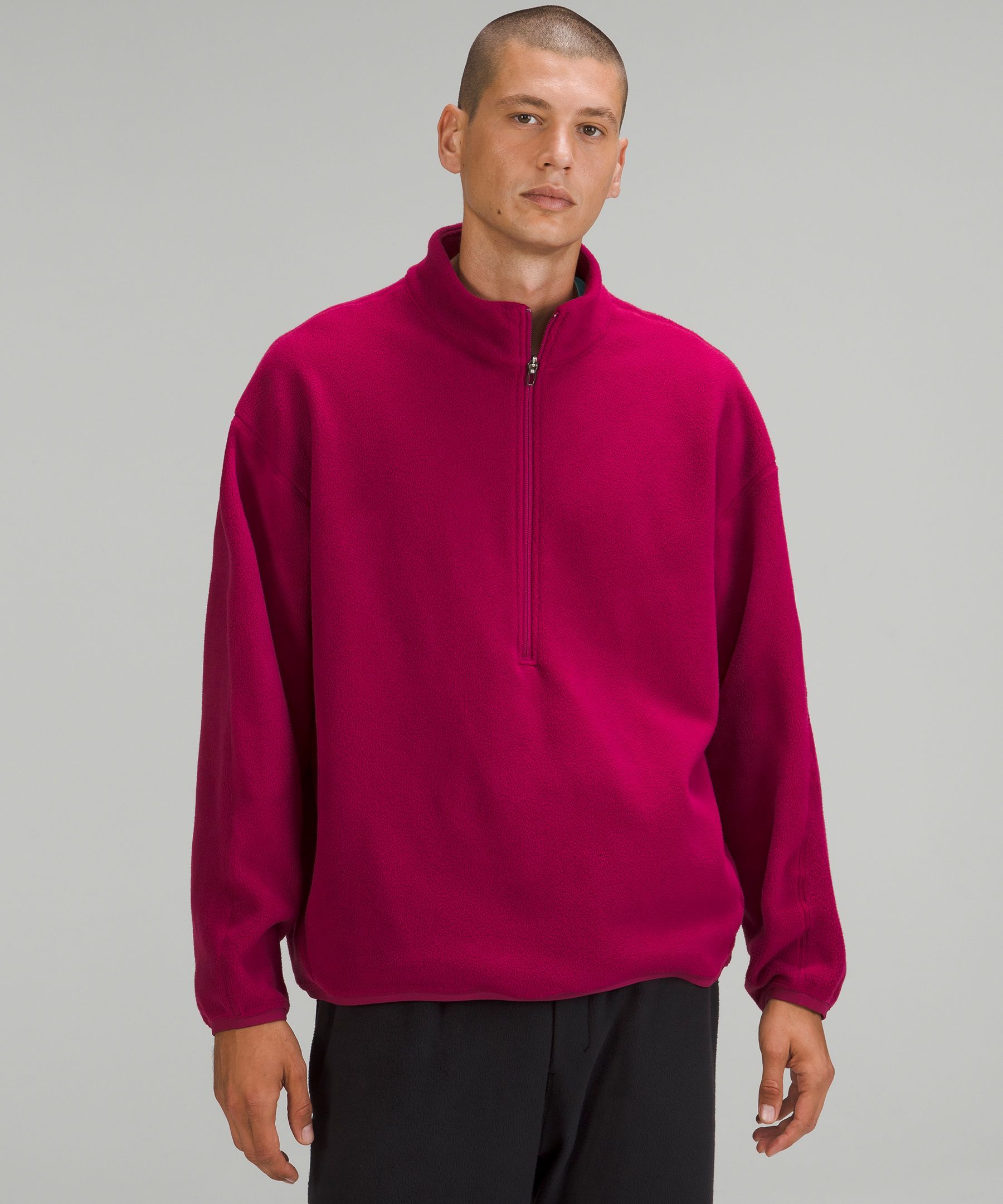 Oversized-Fit Fleece Half Zip