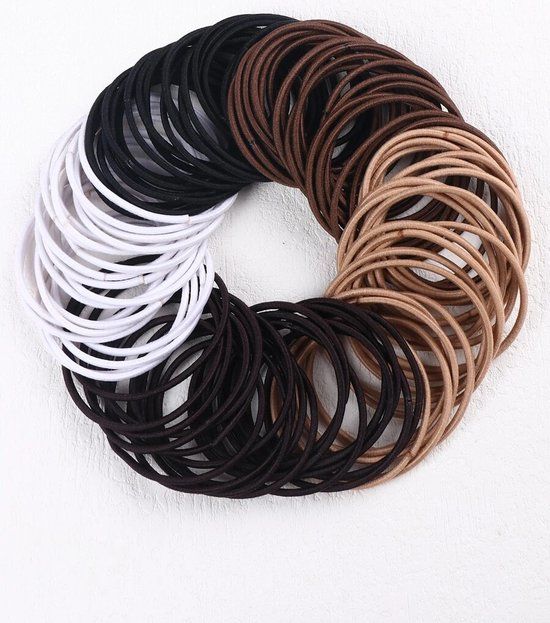 Elastiekjes 100 stuks | Zwarte Haar Elastieken | elastisch | Top kwaliteit haarelastiekjes | Zwart | Voordeelplaza