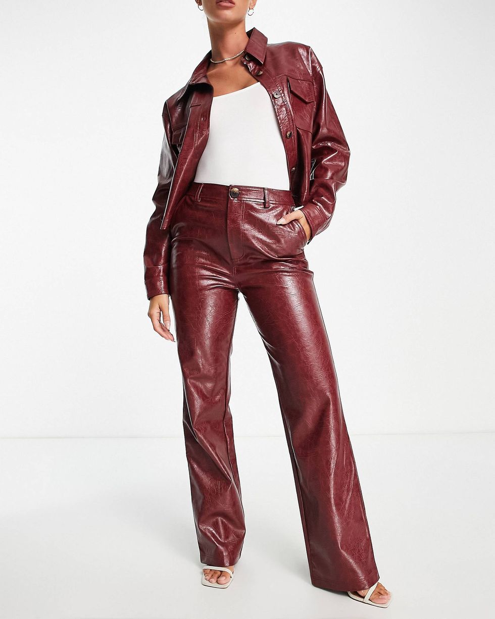 ASOS Design Crackle Faux Leather Pants