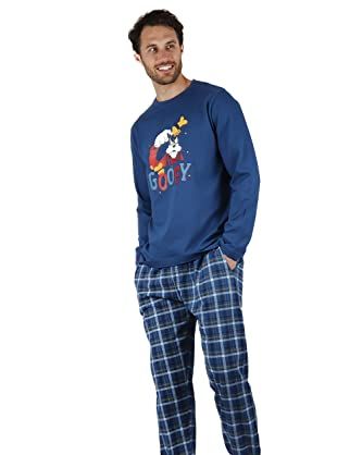 Pijama Hombre Polar Cuadros Azules