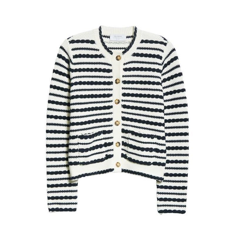 Striped knit cardigan