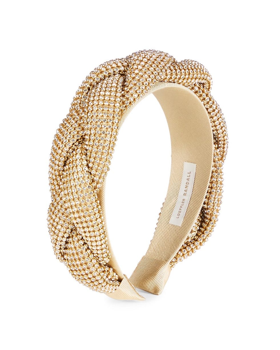 Loeffler Randall Crystal-Embellished Braided Headband Loeffler Randall Crystal-Embellished Braided Headband