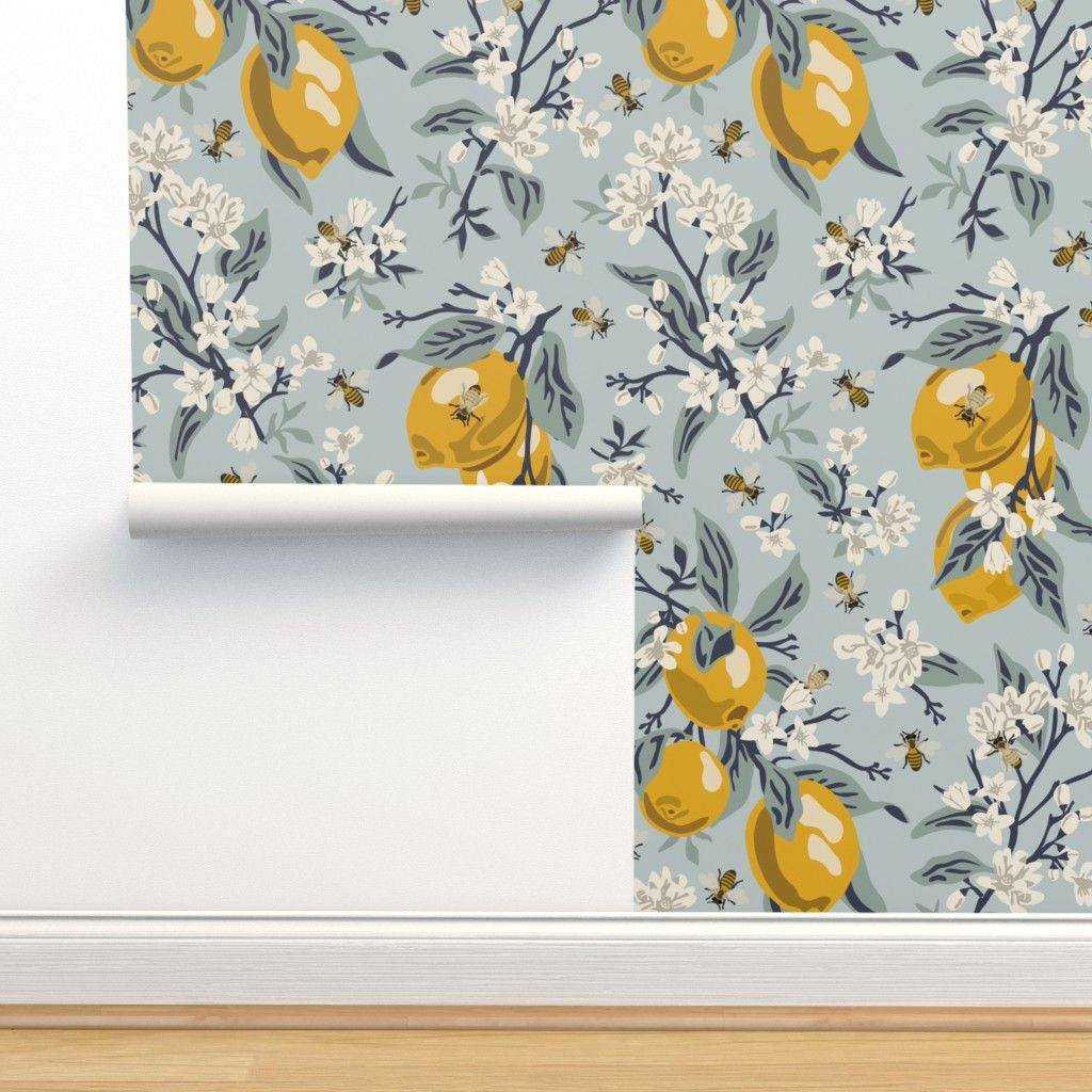 Bees & Lemons Wallpaper