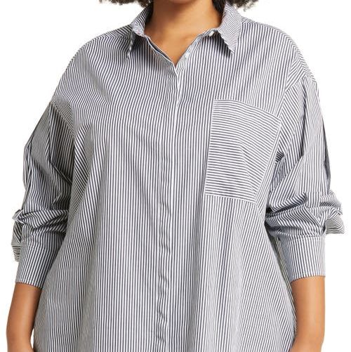 Maeve Oversize Button-Up Poplin Shirt