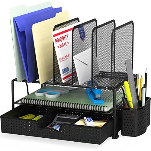Mesh Desk Organizer With Sliding Drawer Mesh Desk Organizer With Sliding Drawer