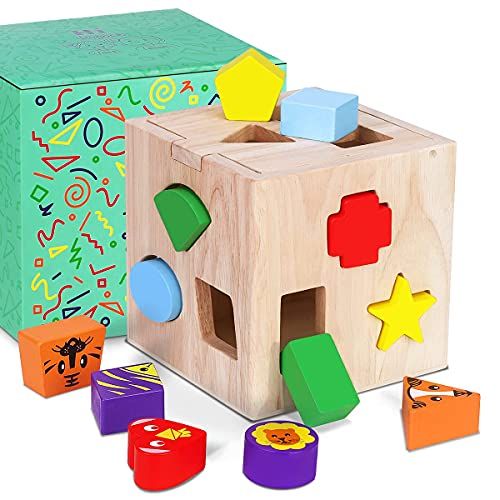 Cubo de actividades Montessori de madera