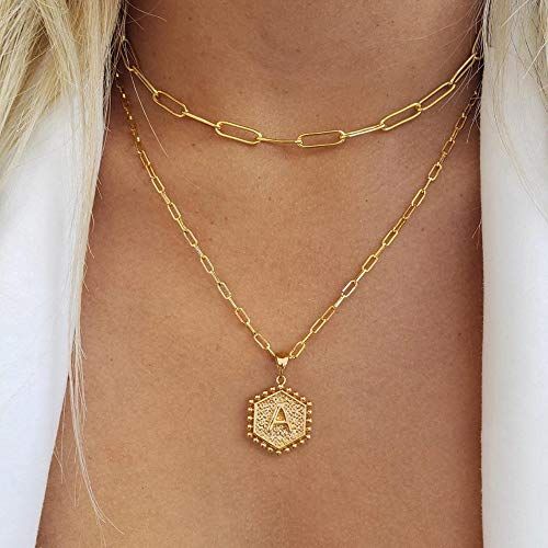 Dainty Layered Initial Necklaces 