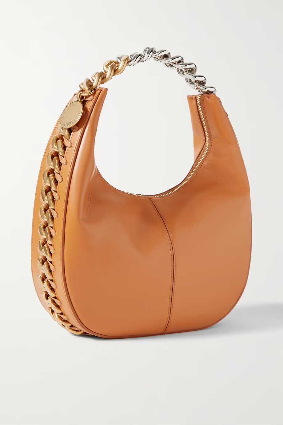 Frayme Zipit small chain-embellished vegetarian leather shoulder bag