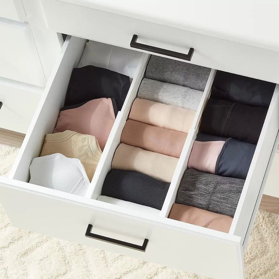 how to organize bras and tank tops in a drawer