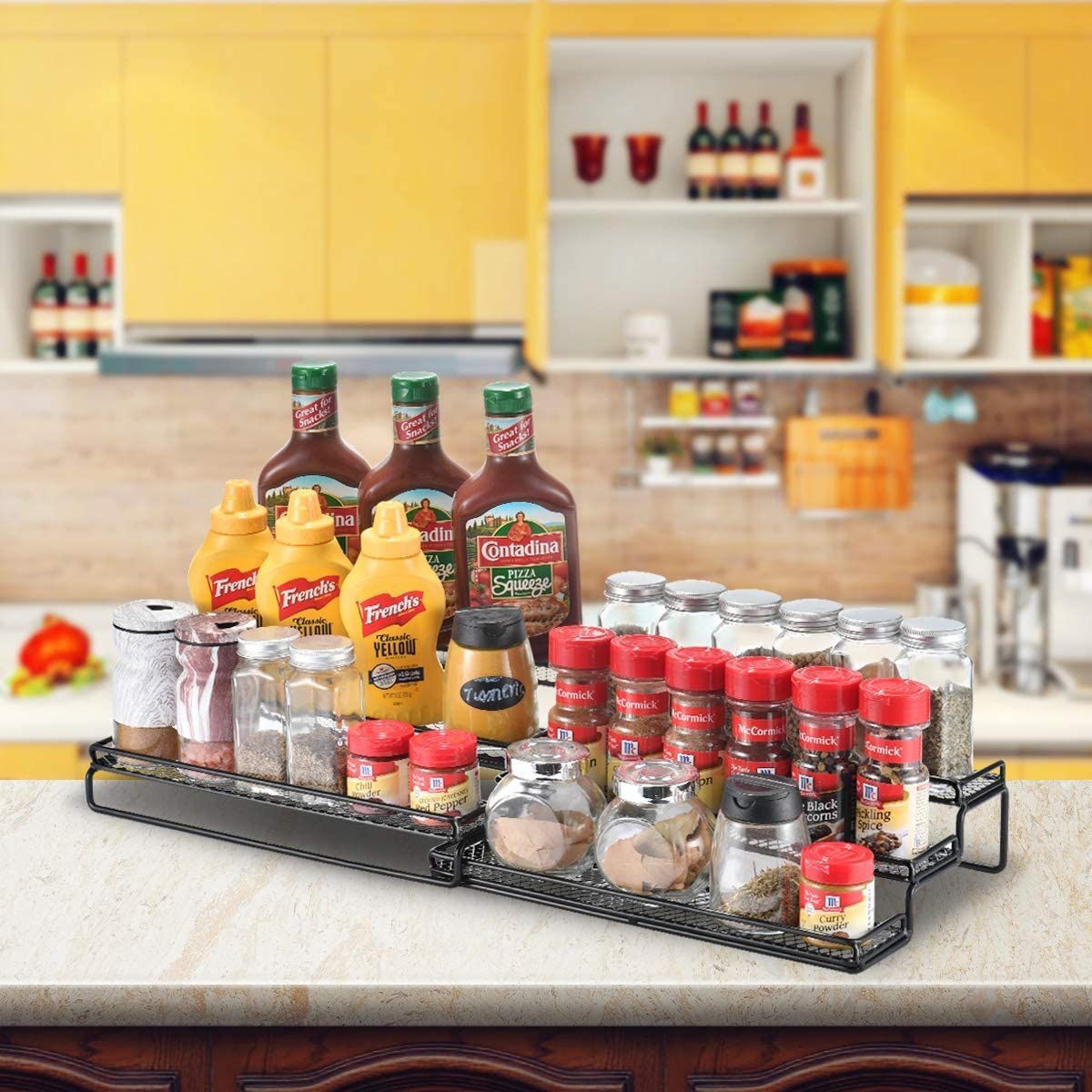 Spice rack best sale for large bottles