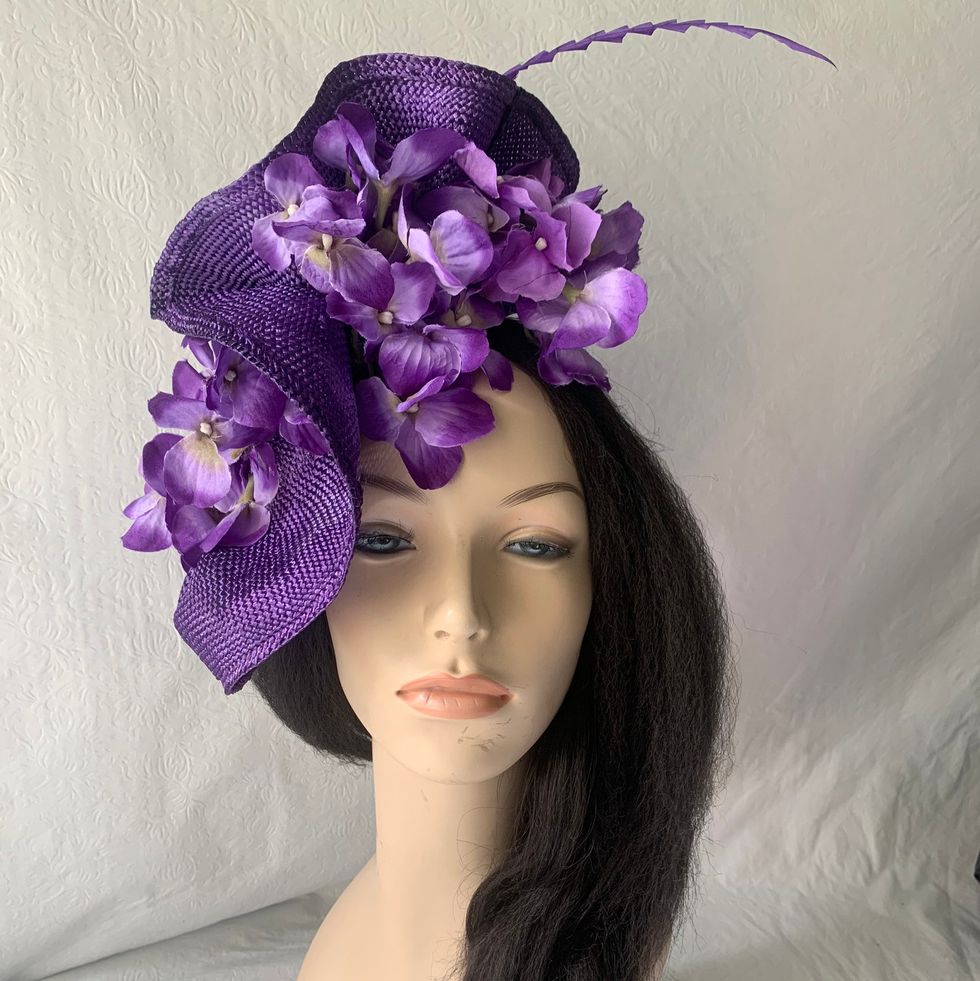 Purple Flower Fascinator Hat
