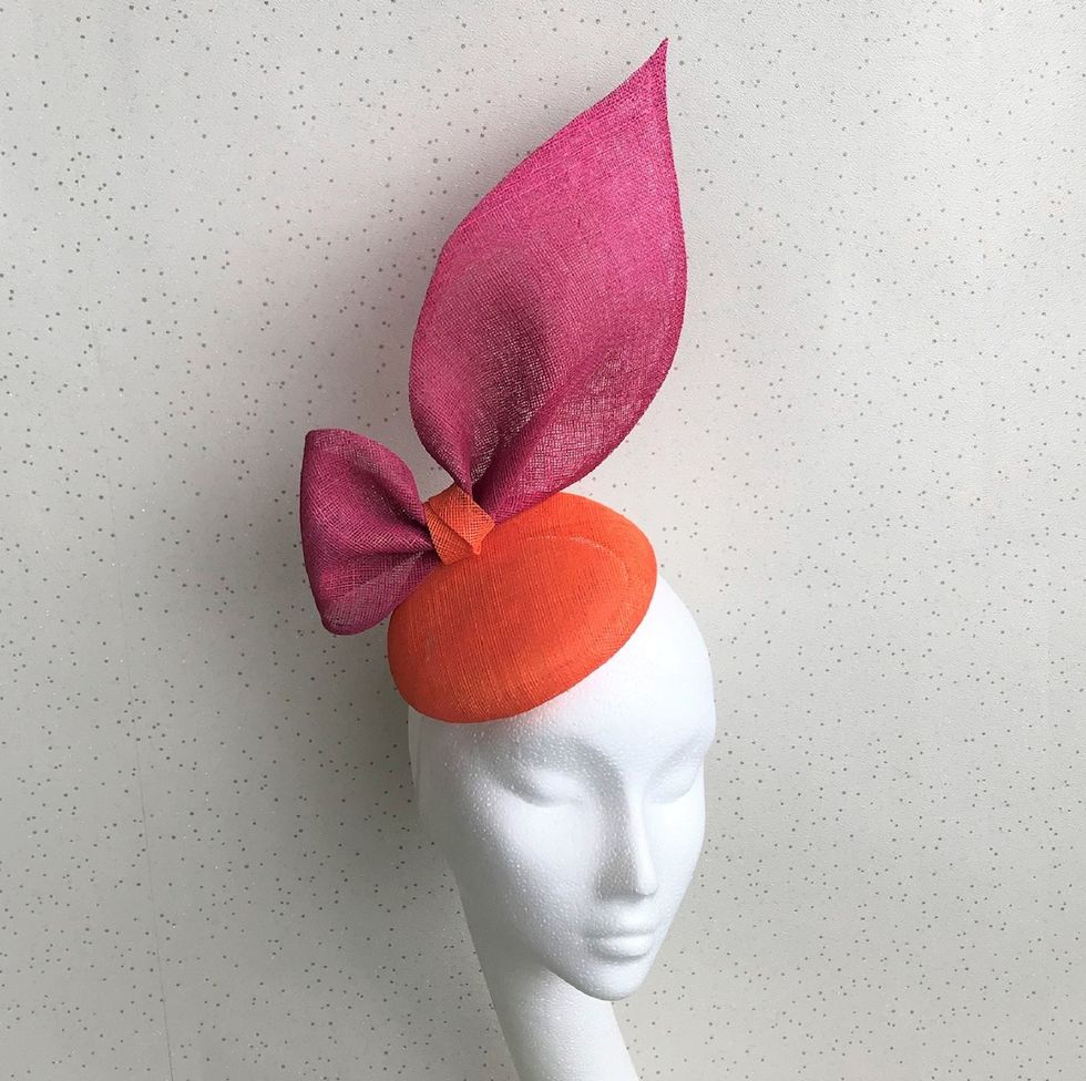 Pink and Orange Bow Fascinator 