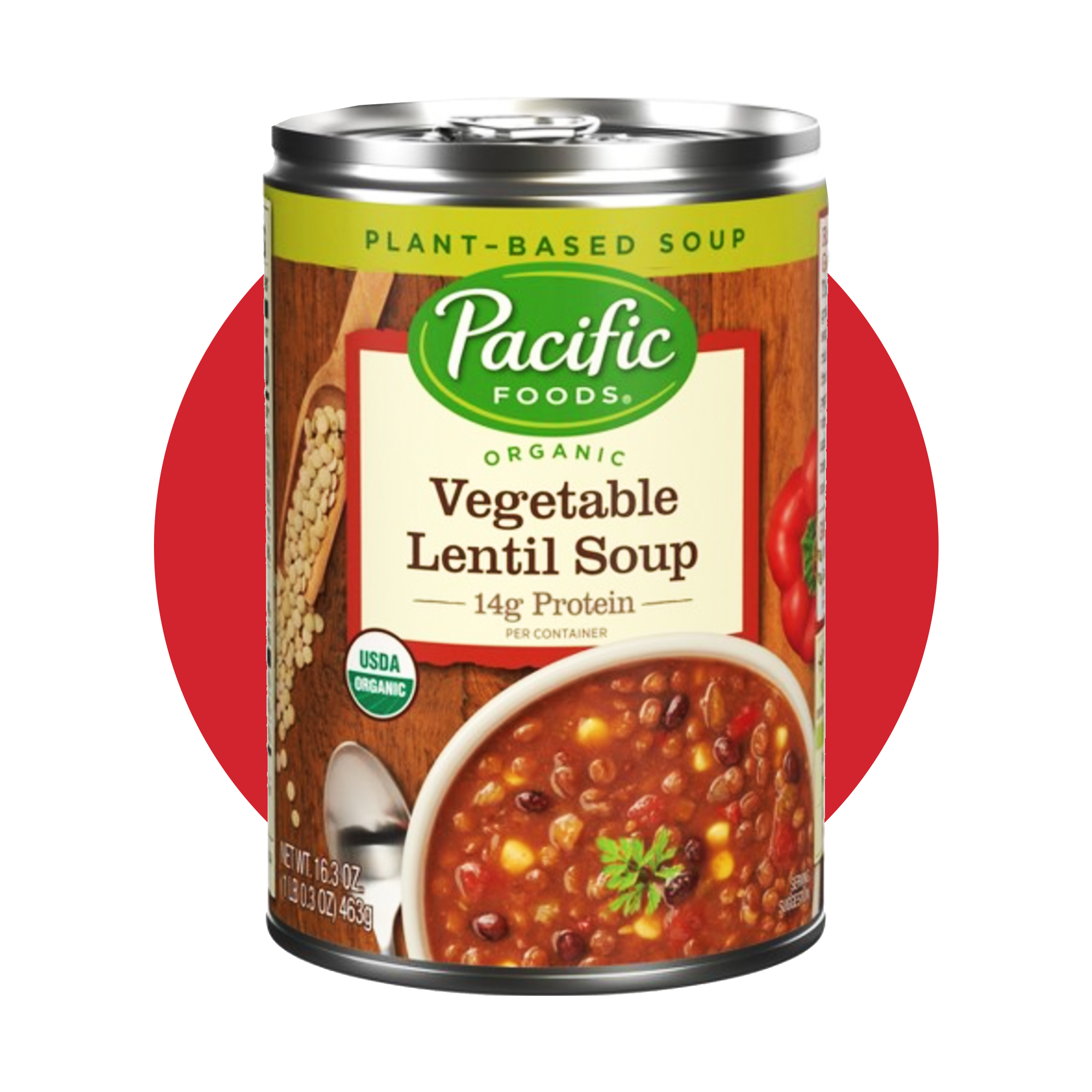 Pacific Foods Organic Plant Based Vegetable Lentil & Roasted Red Pepper Soup