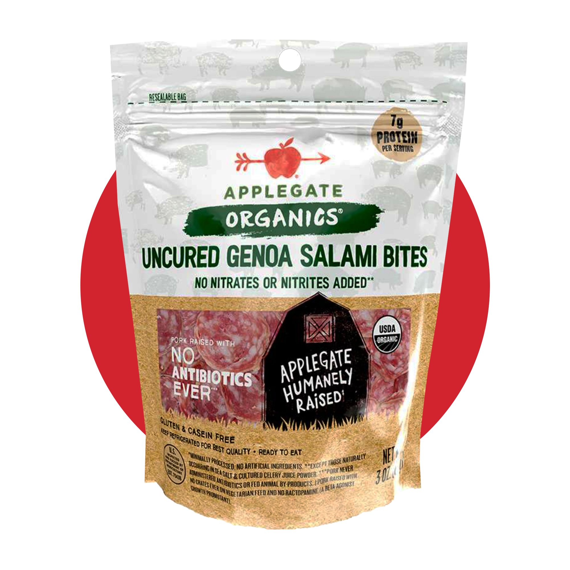 Applegate Natural Organic Uncure Genovese Salami Bites