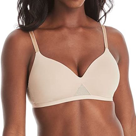 Lulalu Cotton Wireless T-Shirt Bra, Removable Pads, Nude, Small Cup 32 AAA
