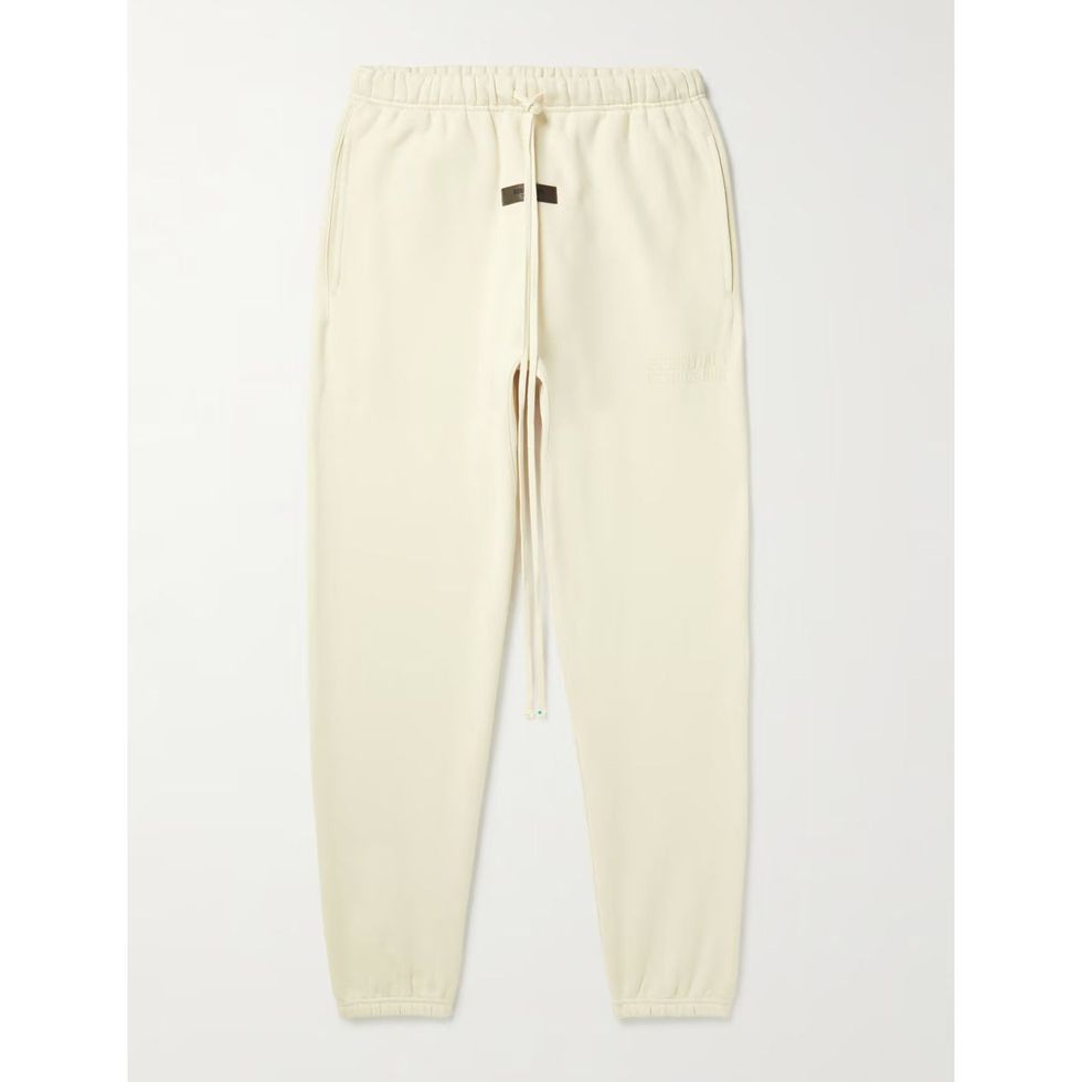 Slim-Fit Tapered Logo-Flocked Jersey Sweatpants