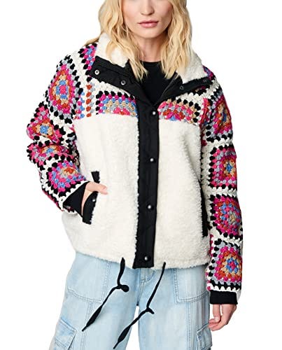 DESIGUAL Digital Print Fleece Jacket with Hood