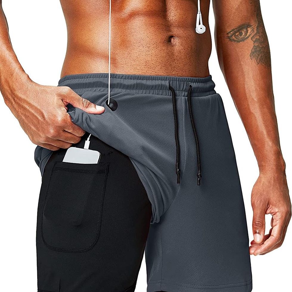 2 in 1 Gym Workout Quick Dry Shorts