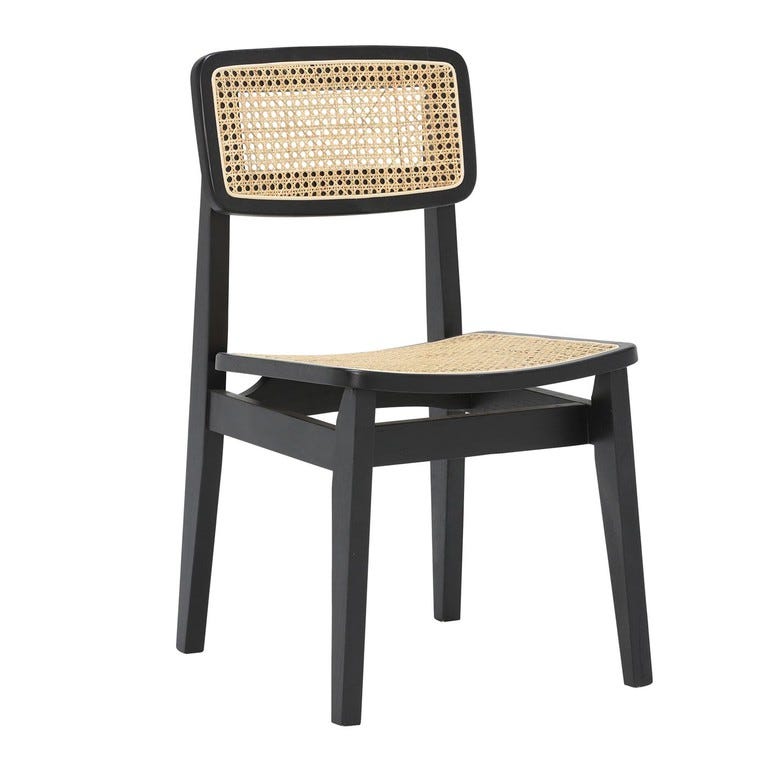 MalinDining ChairBlack Beech and Rattan