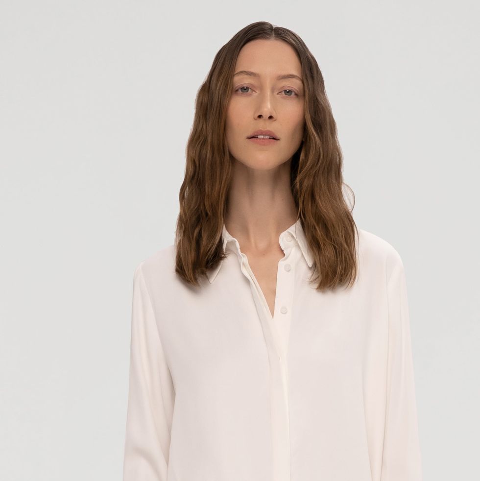 Collared Shirt in Viscose Crepe