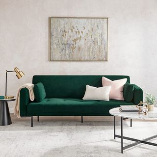 Hudson 3 Seater Click Clack Sofa Bed - Forest Green