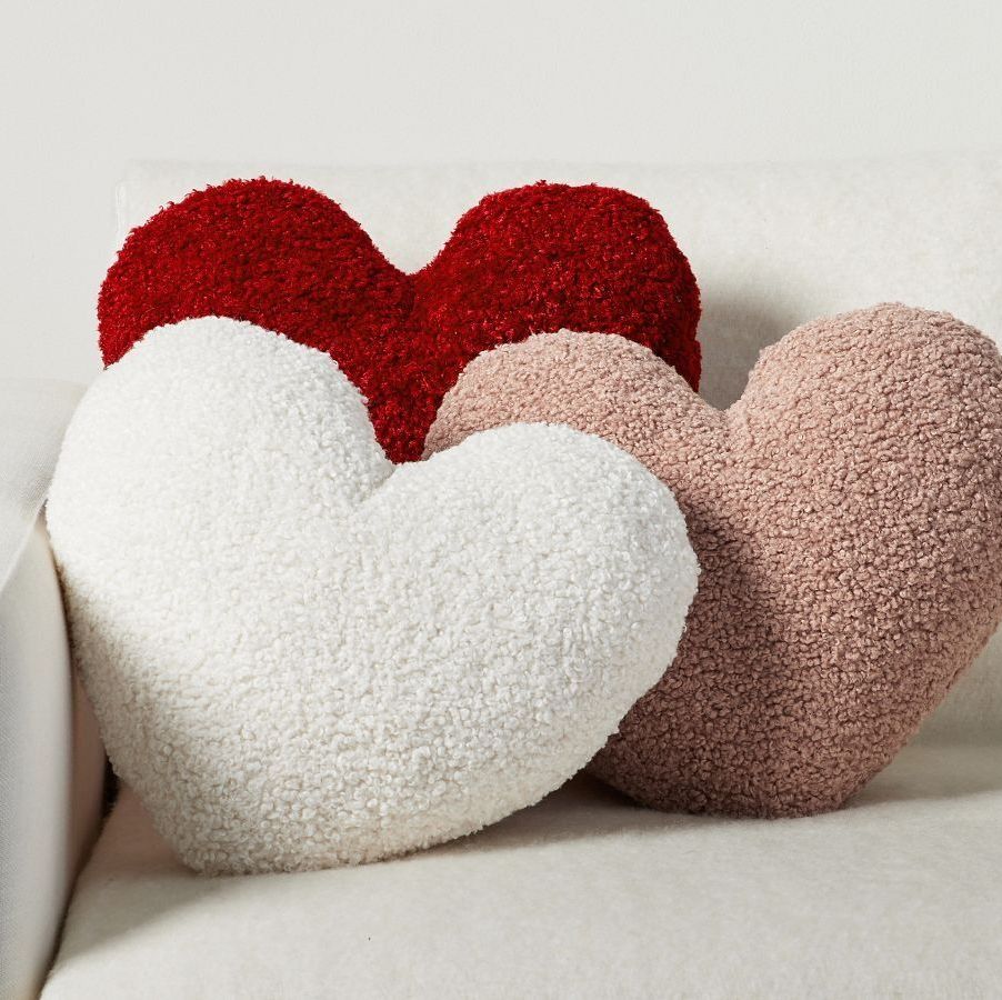 Faux Fur Heart Shaped Pillow 