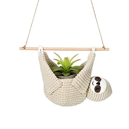 Macrame Crochet Sloth Hanging Planter