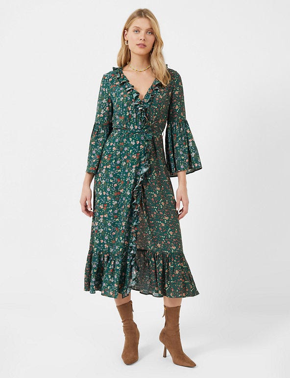 Floral V-Neck Maxi Tiered Dress