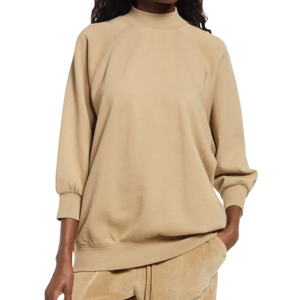 Mock-Neck French Terry Pullover