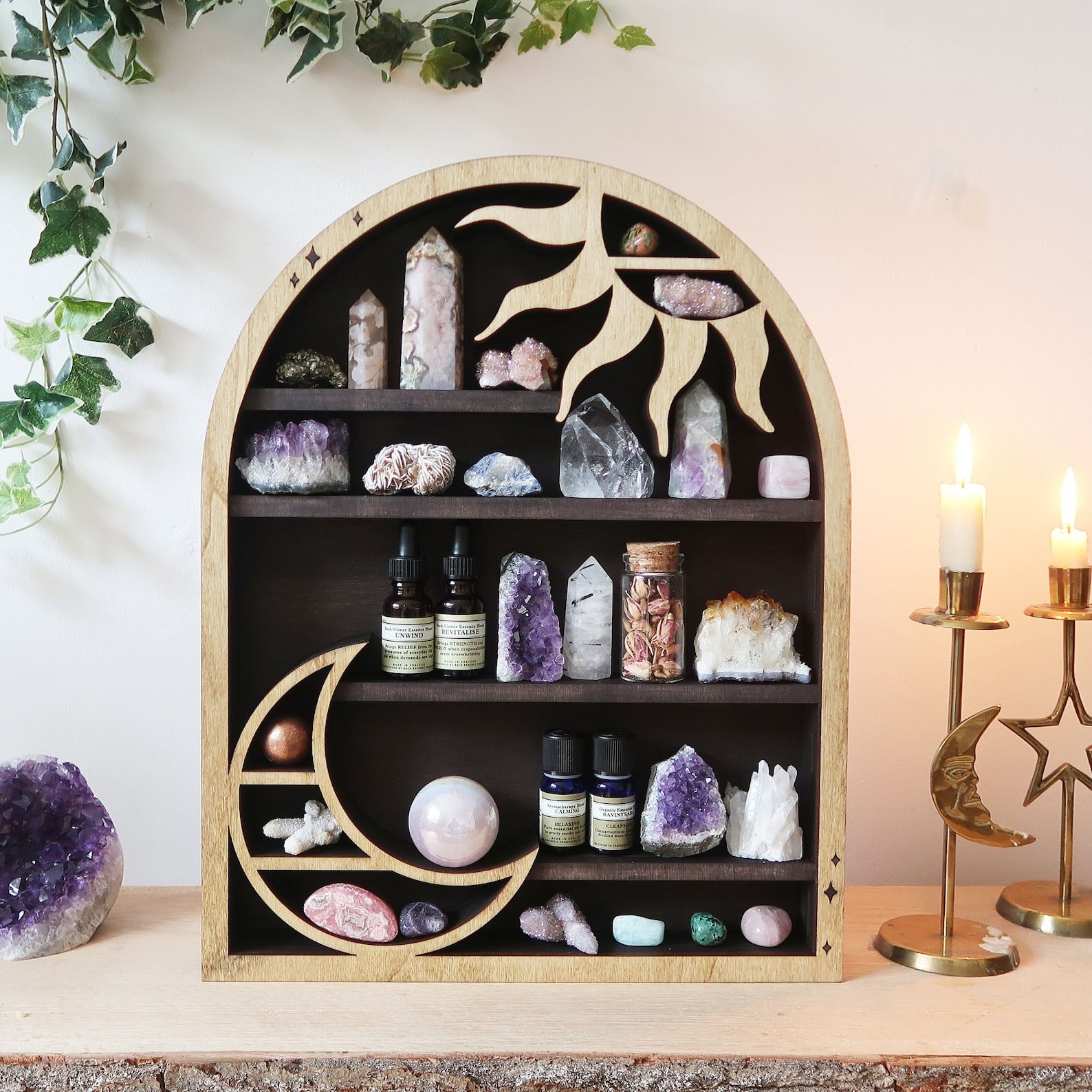 Crystal display outlet shelf