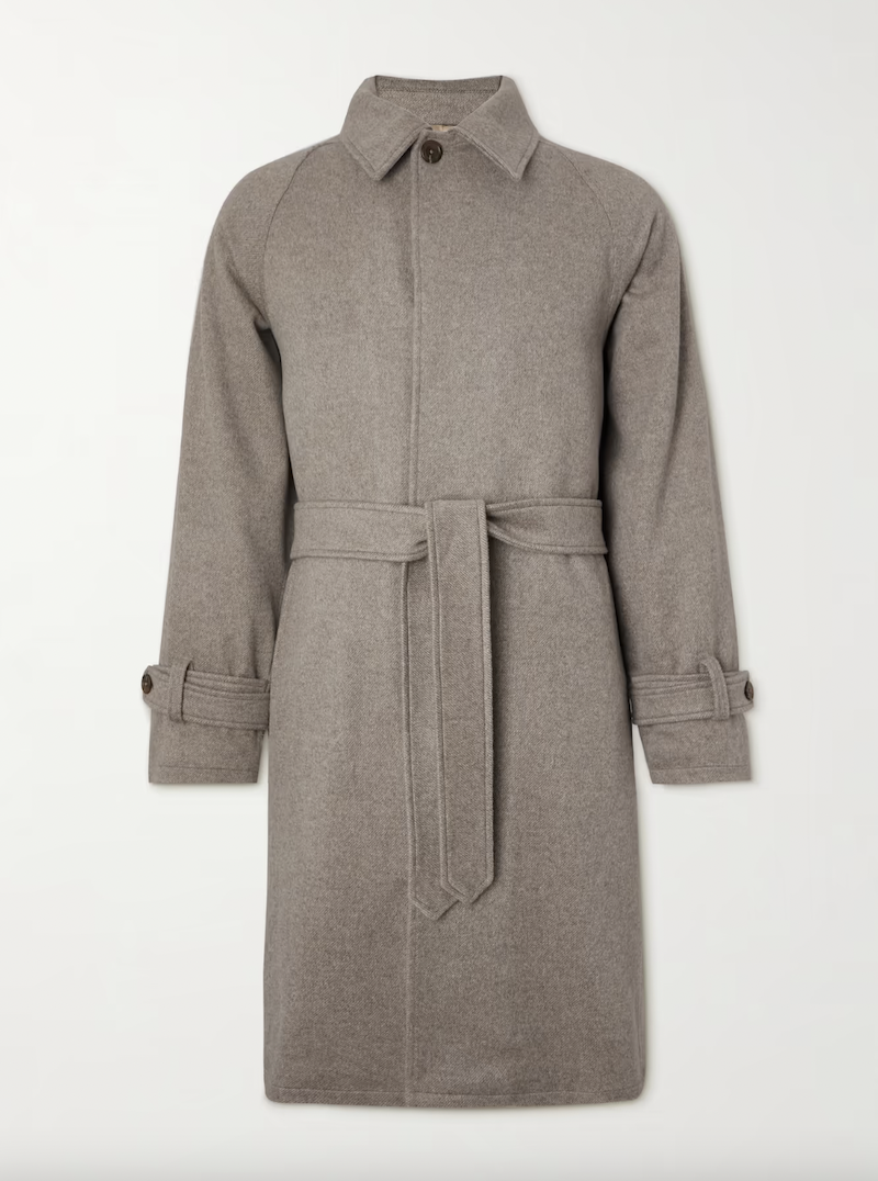 Raglan Belted Brushed Cashmere Coat