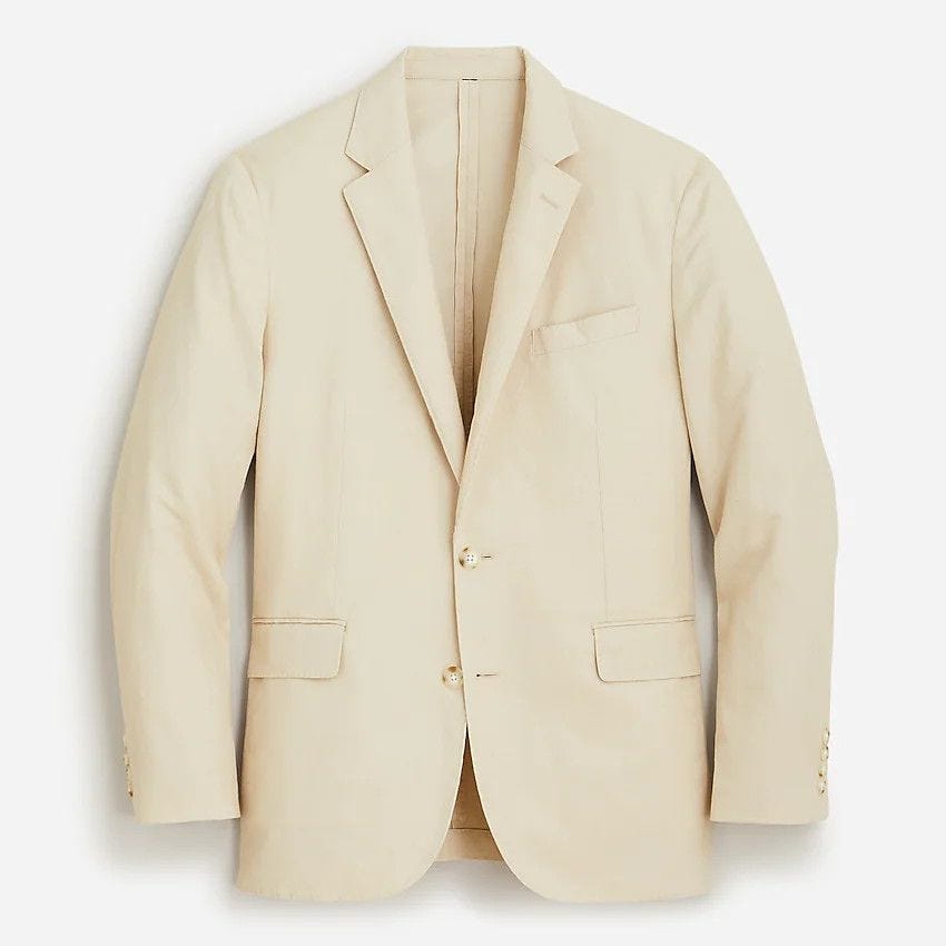 Ludlow Slim-Match Unstructured Swimsuit Jacket In Irish Cotton-Linen