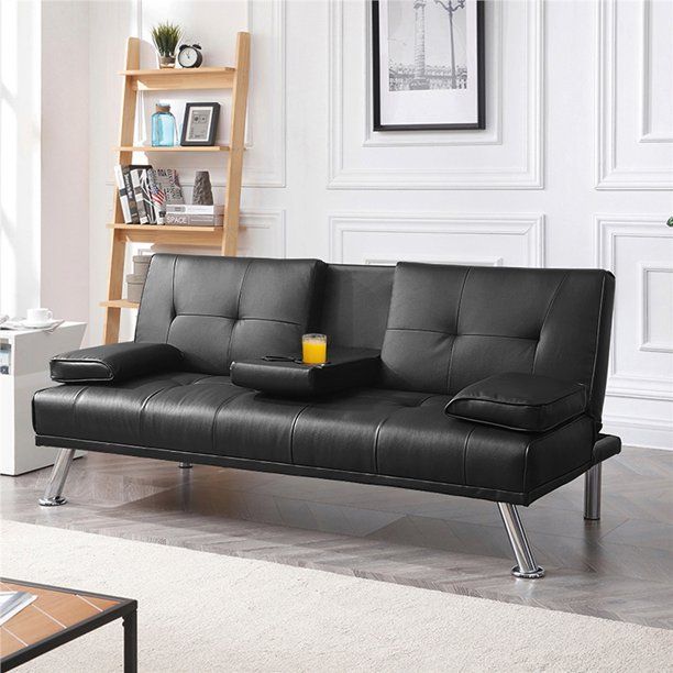 Faux Leather Reclining Futon