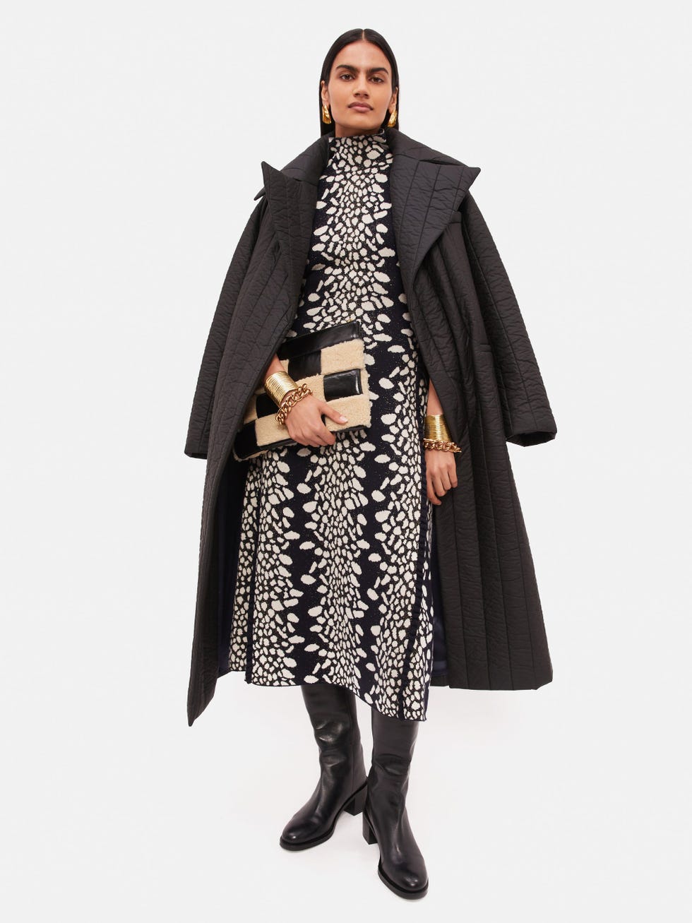 Leopard Jacquard Knitted Dress