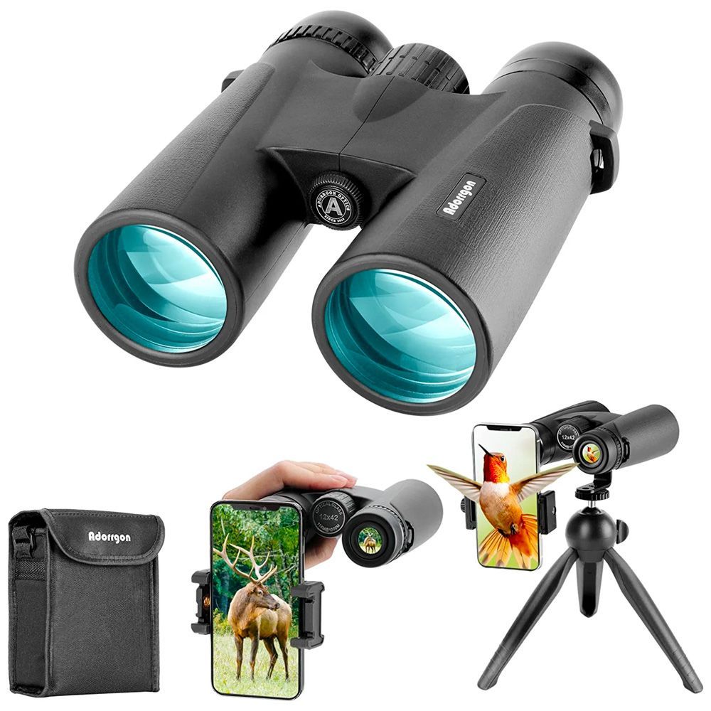 12x42 HD Binoculars with Tripod and Phone Adapter