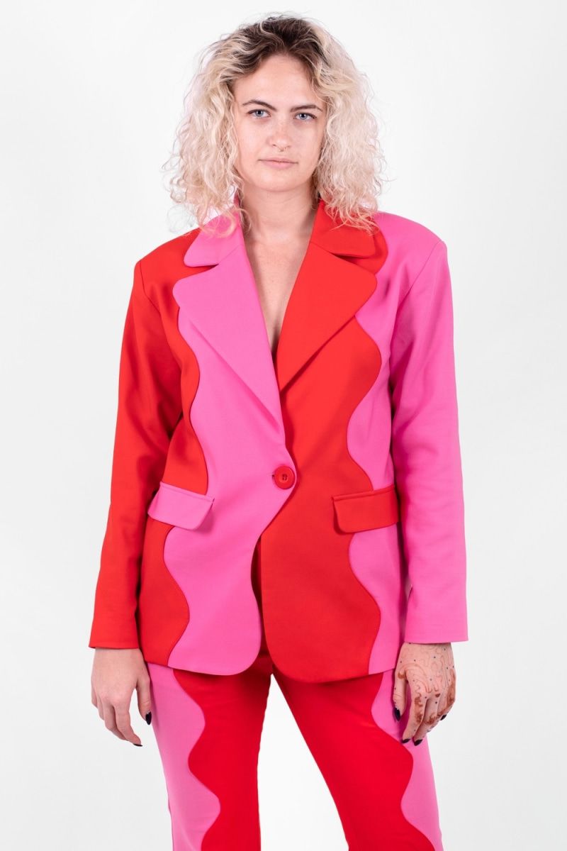 Luxury glitter blazer pant suit set plus size pink shiny sparkly