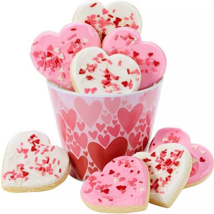 Bucket of Heart Cookies