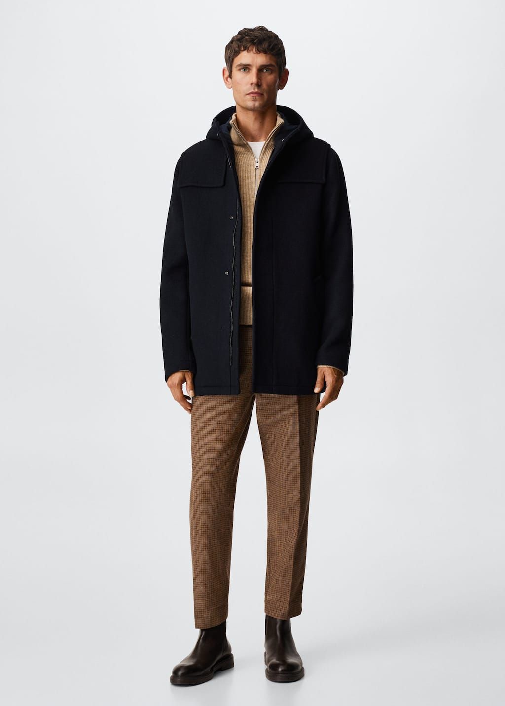 WULFUL Men's Slim Fit Winter Wool Coat Long Trench Coat Business Jacket |  Plaid outerwear, Mens wool coats, Overcoat men