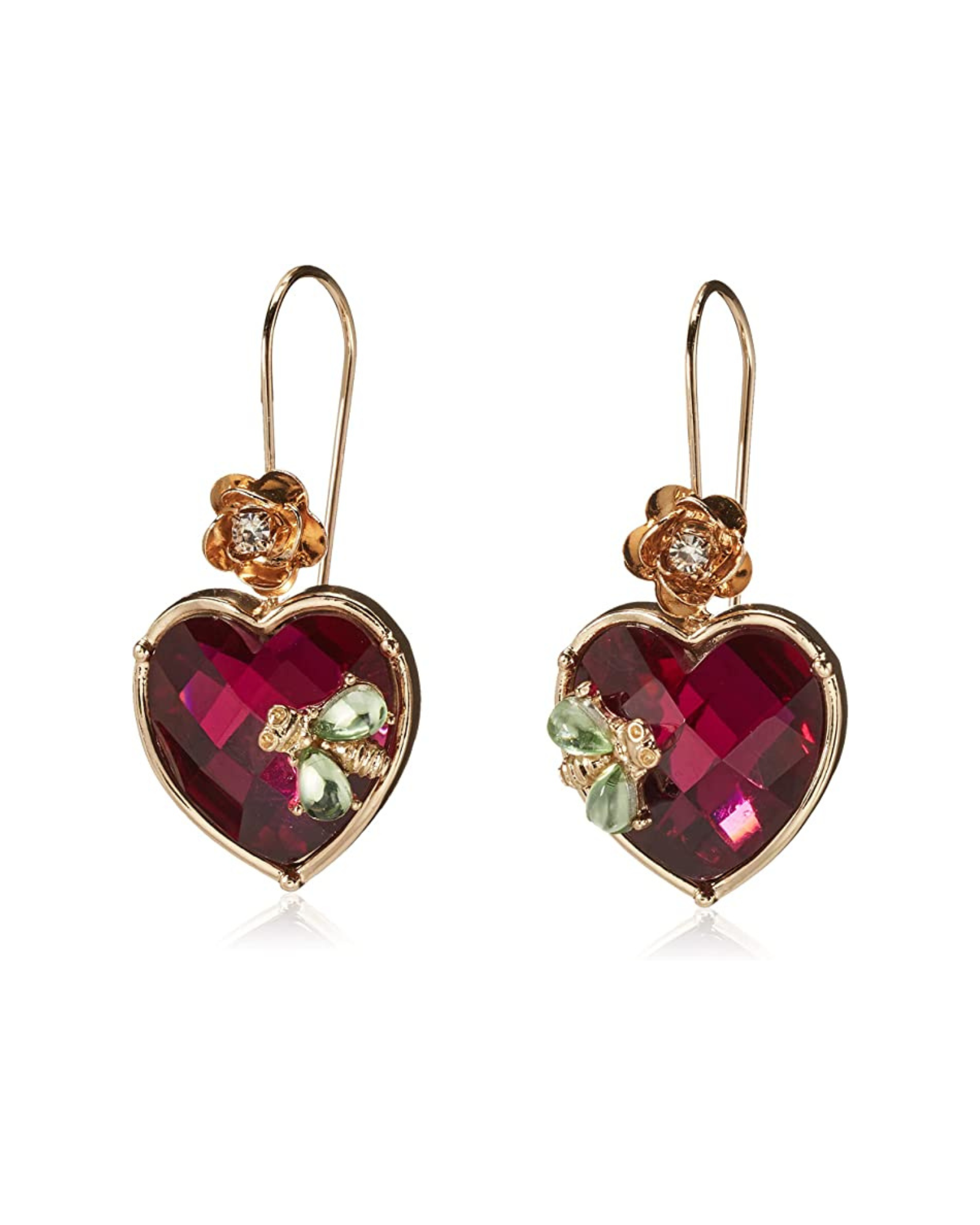 Betsey Johnson Stone Heart Earrings