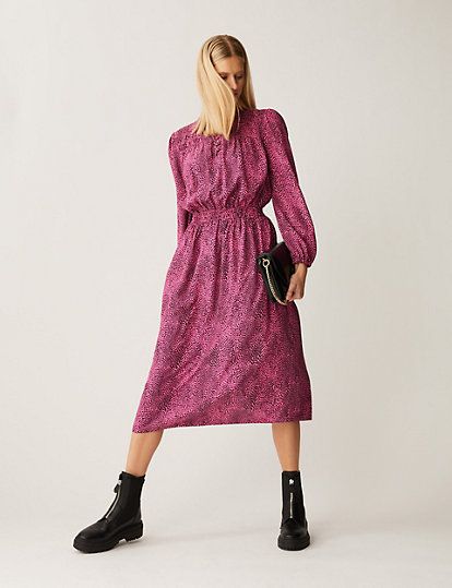 M s pink leopard hotsell print dress