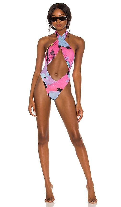 Miaou Demi One-Piece in Pink. - size XS (also in L, M, S)