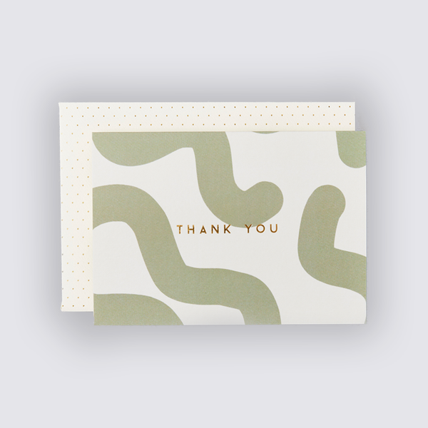 Green Mallow Thank You Cards - Set Of 6
