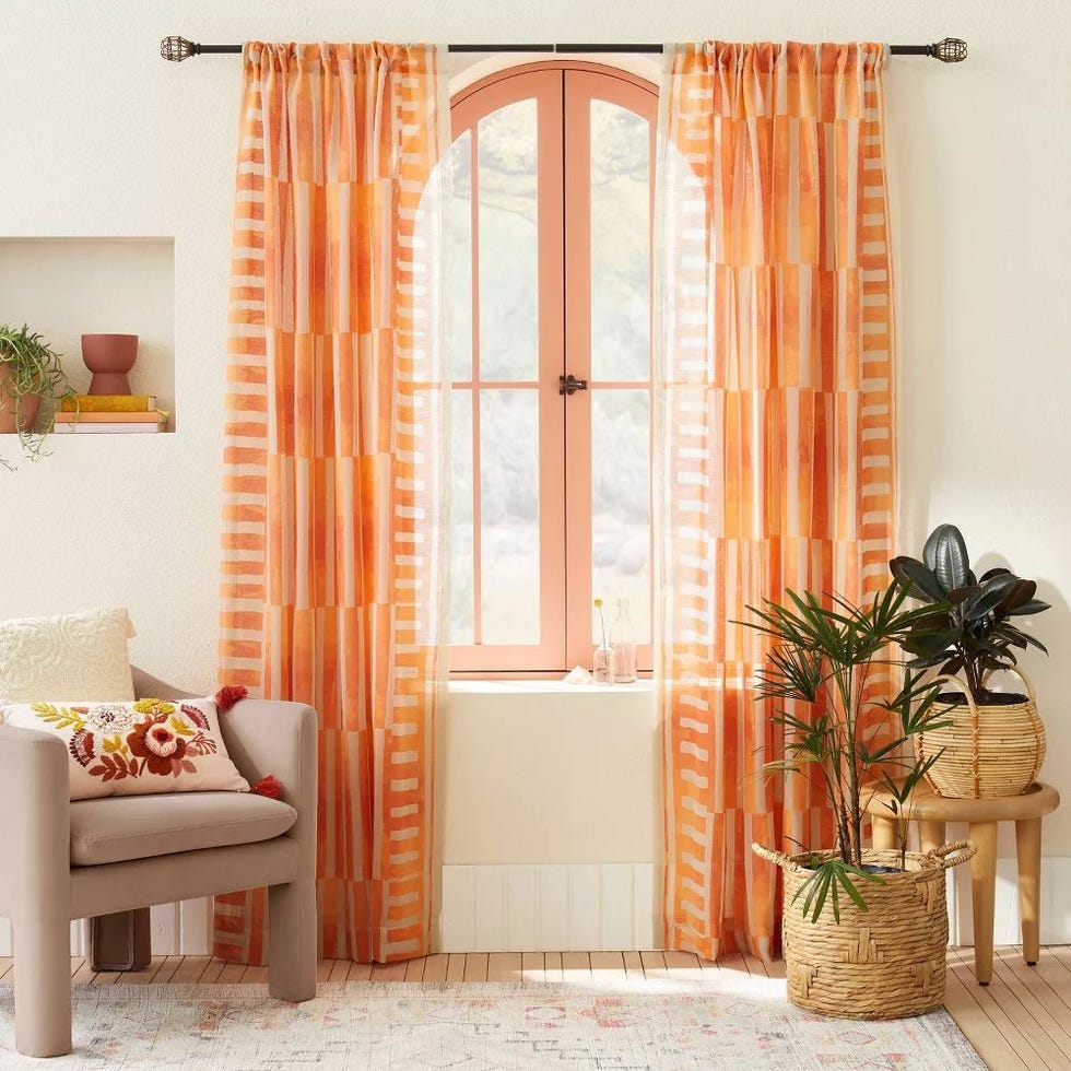 1pc Sheer Ophelia Printed Burnout Window Curtain Panel 