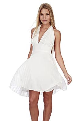 Short Chiffon Pleated Halter Dress 